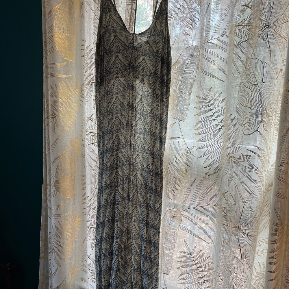 Sun & Shadow Blue and Cream Patterned Dress